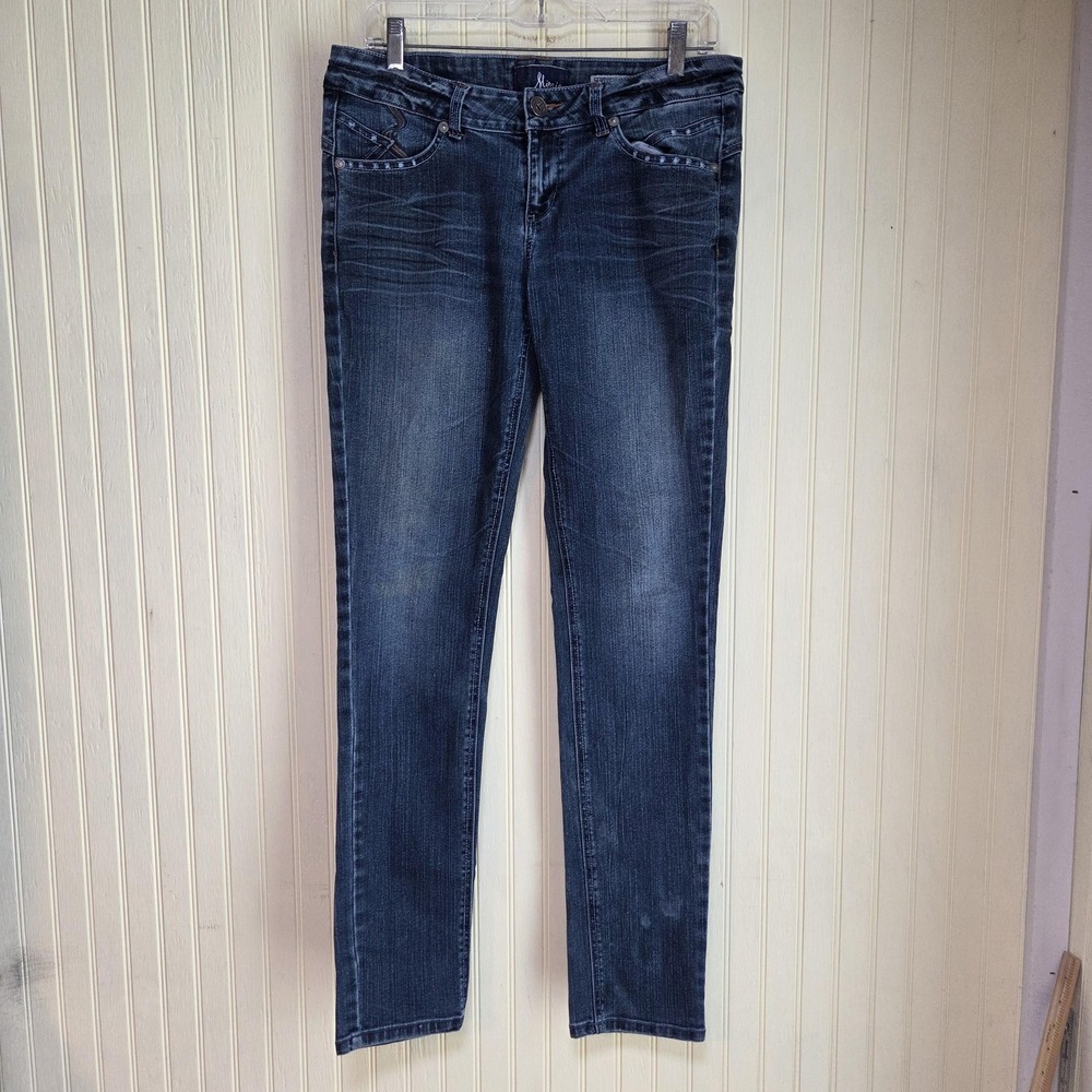 Mimic Seriously Skinny Jeans Womens Juniors 16 Blue Medium Wash Stretch Denim